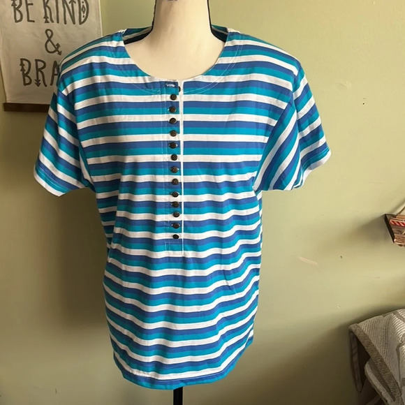 Vintage Emerald Club Juniors shoulder pads striped T-shirt - Picture 1 of 14